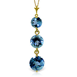 3.6 CTW 14K Solid Gold Bluejay Blue Topaz Necklace