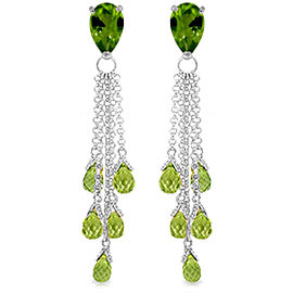 15.5 CTW 14K Solid White Gold Serendipity Peridot Earrings