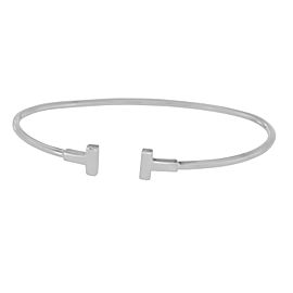 Tiffany & Co. 18K White Gold T Wire Bangle Bracelet