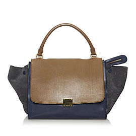 Celine Medium Trapeze Tricolor Leather Satchel