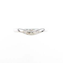 TIFFANY & Co Curved 18k White Gold Diamond US4.0 Ring