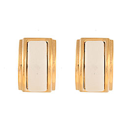 Hermes Gold Tone Enamel Clip-On Earrings