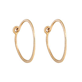 14K Yellow Gold Hammered Hoop Earrings