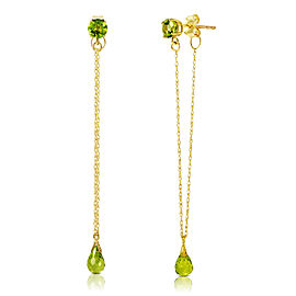 3.15 CTW 14K Solid Gold Chandelier Earrings Natural Peridot