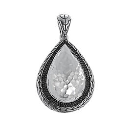 John Hardy Classic Chain Sterling Silver and Black Sapphire and Spinel Pendant