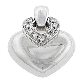 Bulgari 18K White Gold with Diamond Dopio Cuore Pendant