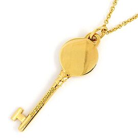 TIFFANY & Co 18K Yellow Gold Key Round Necklace