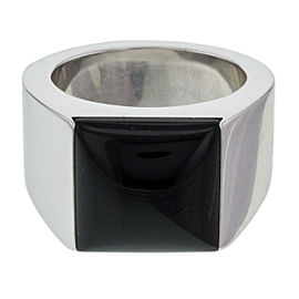 Cartier Tank Ring 18K White Gold Black Onyx Size 5.25