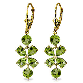 5.32 CTW 14K Solid Gold Petals Peridot Earrings