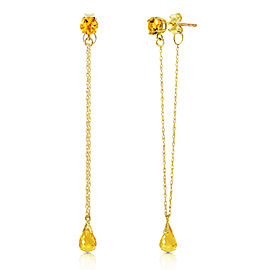 3.15 CTW 14K Solid Gold Chandelier Earrings Citrine