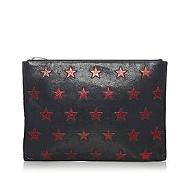 Saint Laurent Star Print Leather Clutch Bag