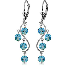 4.95 CTW 14K Solid Gold Spring Year Round Blue Topaz Earrings