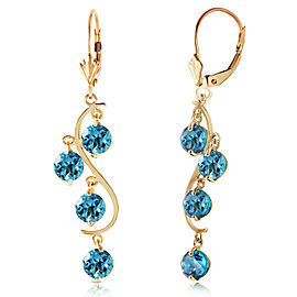 4.95 CTW 14K Solid Gold Grape Blue Topaz Earrings