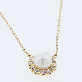 VANDOME AOYAMA 18k Yellow Gold Pearl diamond 9P Necklace LXGBKT-502