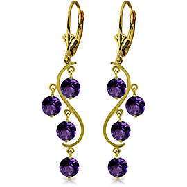 4.95 CTW 14K Solid Gold Grape Amethyst Earrings