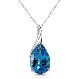 4.7 CTW 14K Solid White Gold Life Is Eventful Blue Topaz Necklace