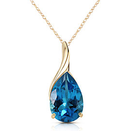 4.7 CTW 14K Solid Gold Love Sonnets Blue Topaz Necklace