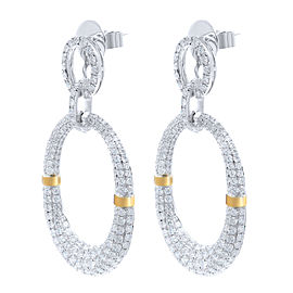 True Diamond Drop Chandelier Pave Encrusted Party Earrings 6.25cts W Gold