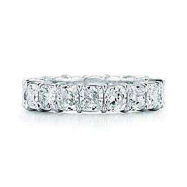 True Platinum Cushion Cut Diamond Eternity Band 6.96 cttw