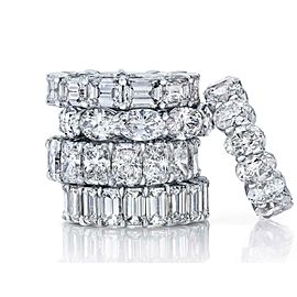 True Oval Cut Diamond Eternity Anniversary Ladies Ring Band 7.69 cttw Platinum