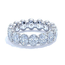 True Platinum Oval Cut Diamond Eternity Anniversary Ladies Band Ring 5 cttw