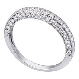 Rachel Koen 18K White Gold 0.88cts Genuine Diamond Pave Ladies Ring Size 6.5