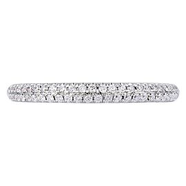 18K White Gold 0.40cts Genuine Diamond Pave Ladies Ring Size 6.5