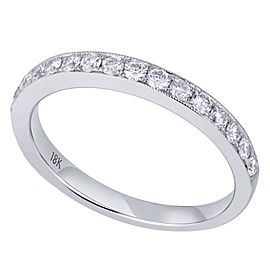 Rachel Koen 18K White Gold 0.44cts Genuine Diamond Pave Ladies Ring Size 6.5