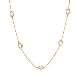 Rachel Koen 14k Yellow Gold 7 Quartz Ladies Necklace