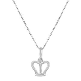 18K White Gold Diamond Pendant Necklace Bliss by Damiani 0.01 Cttw