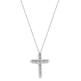 Rachel Koen 14K White Gold Diamond 2cttw Cross