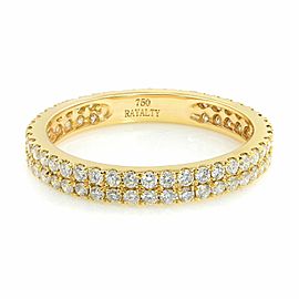 Rachel Koen Scoop Micro Pave Round Diamond Eternity Band 18K Yellow Gold 0.61cts