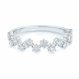 Rachel Koen Unique Diamond Diagonal Pattern Ring in 18K White Gold 0.43cts