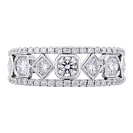 Rachel Koen 18K White Gold 1.15cts Genuine Diamond Pave Ladies Ring Size 6.5