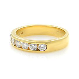 Channel Set Solid Gold Round Diamond Wedding Anniversary Band Ring 0.5ct 5.5 18K