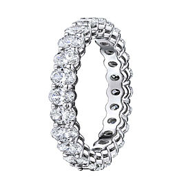 True Platinum Oval Cut Diamond Eternity Band 2.50cts