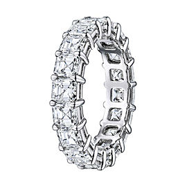 True Platinum Asscher Cut Diamond Eternity Band 6.23cts