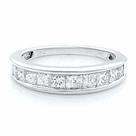 Rachel Koen 14K White Gold Princess Cut Diamond Channel Set Wedding Band 1.00ct