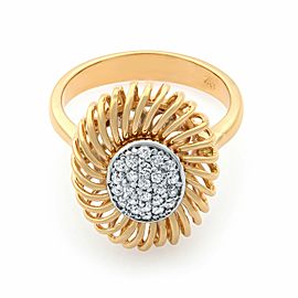 Rachel Koen 18K Rose Gold Diamond Unique Cocktail Ring Size 6.75 0.15cts