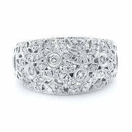 Rachel Koen 14K White Gold Diamond Ladies Dome Ring 0.75ct Size 9