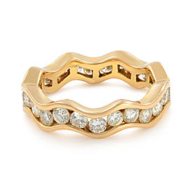 True Zig Zag Diamond Eternity Band 18K Yellow Gold With 0.81cts Size 6.5