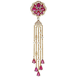 True Diamond Ruby Drop Necklace Pendant 14K Rose Gold