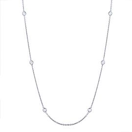 Rachel Koen 14K White Gold Diamonds 0.77cttw by the Yard 18 Inch Necklace