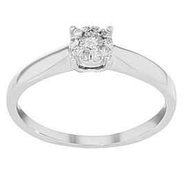 Damiani Illusion 18k White Gold 0.17 Cttw Diamond Engagement Ring Sz6.5