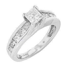 True 14K White Gold Princess Cut Diamond Engagement Ring 1.75cts Size 5.5