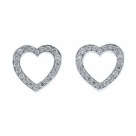 Tiffany & Co Platinum Diamond Open Heart Stud Earrings 0.08cts