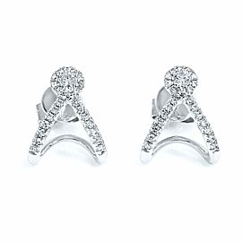 True14K White Gold Pave Diamond 0.20cttw Earrings