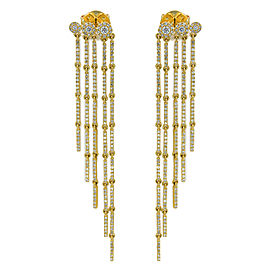 True 14K Yellow Gold Diamond 1.18cttw Fringe Drop Earrings