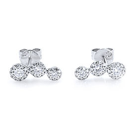 Rachel Koen 14K White Gold Diamond Stud Earring 0.36cttw