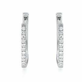 Rachel Koen 14K White Gold Diamond 0.08cttw Huggie Earring 0.08cts